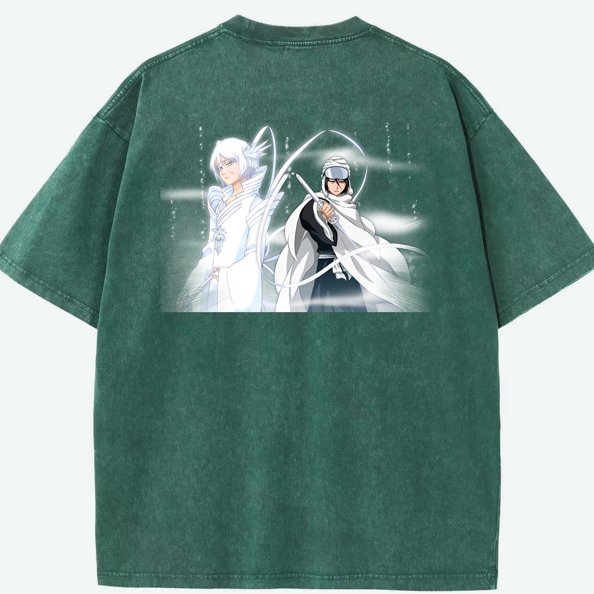 （画像用） ブリーチ 朽木ルキア BLEACH Kuchiki Rukia 綿100% ヴィンテージ風 半袖Tシャツ（背面プリント）